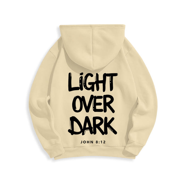 Christianartworkshop Light Over Dark John 8:12 Fleece Lined Polyester Hoodie - image 8