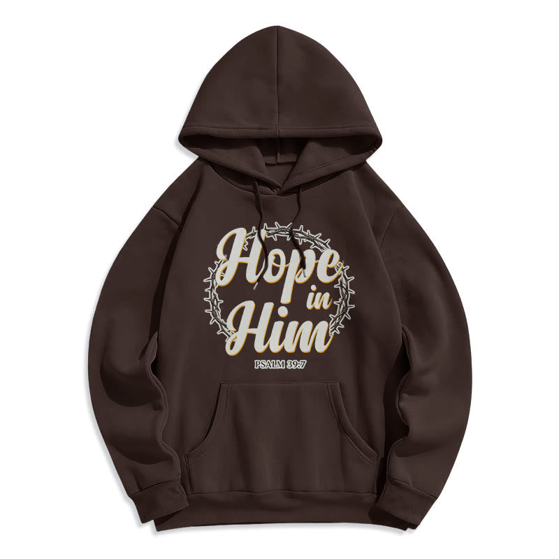 Christianartworkshop Crown of Thorns Hope in Him Fleece Lined Polyester Hoodie - Brown - 2XL - image 0