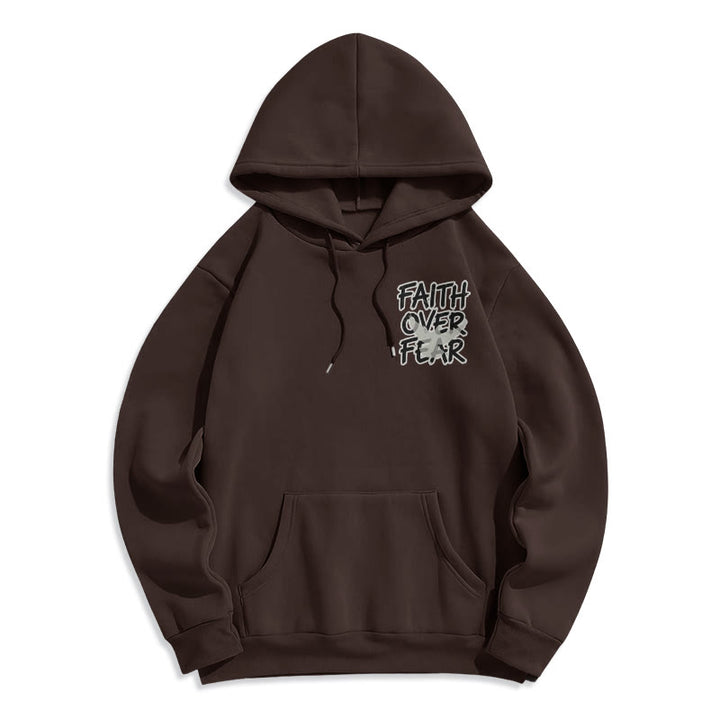 Christianartworkshop Faith Over Fear 2 Timothy 1:7 Fleece Lined Polyester Hoodie - image 4