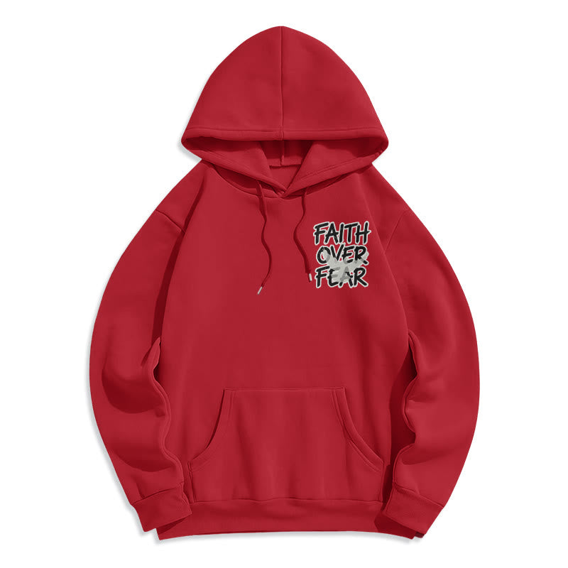 Christianartworkshop Faith Over Fear 2 Timothy 1:7 Fleece Lined Polyester Hoodie - image 16
