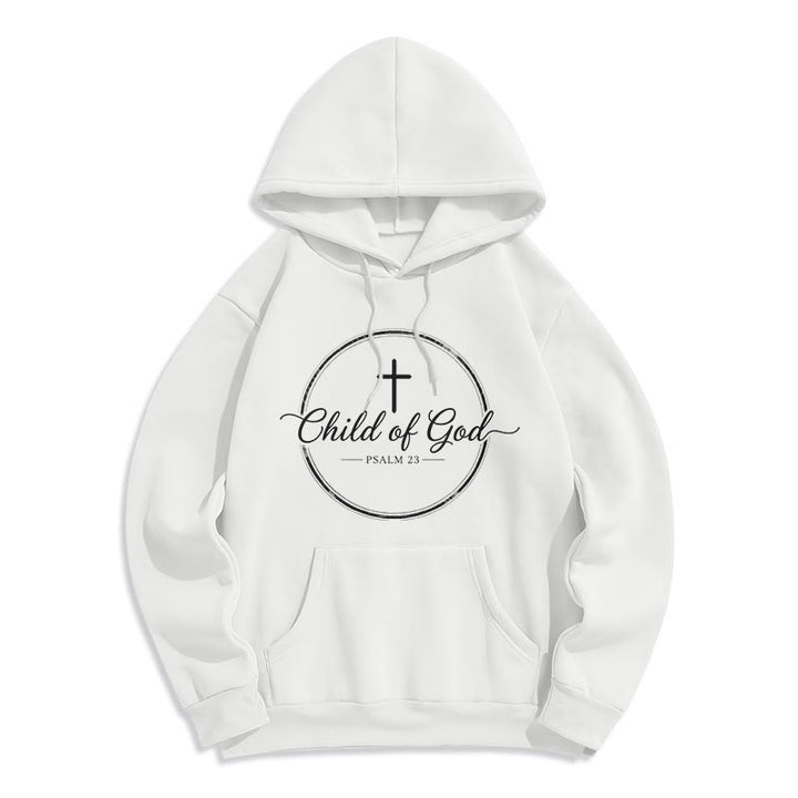 Christianartworkshop Child of God Psalm 23 Fleece Lined Polyester Hoodie - White - 2XL - image 5