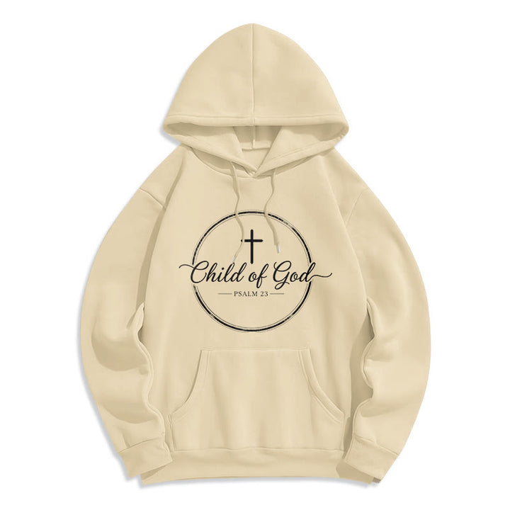 Christianartworkshop Child of God Psalm 23 Fleece Lined Polyester Hoodie - Beige - 2XL - image 0