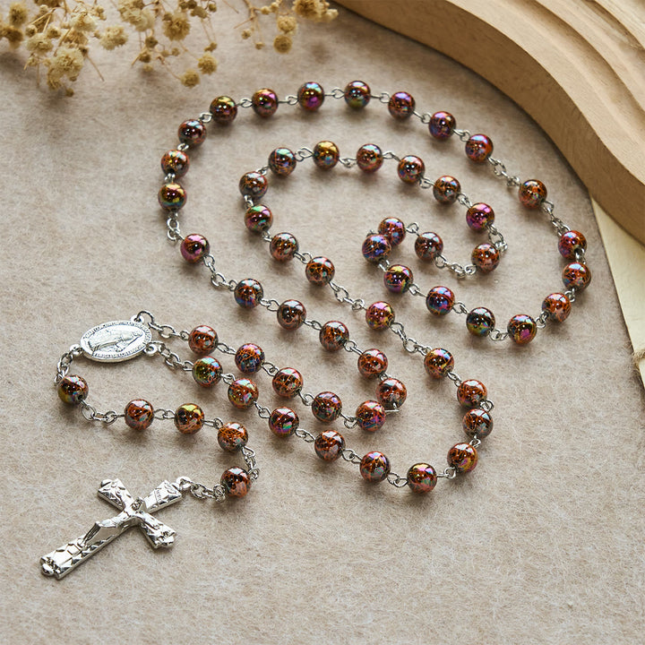 Christianartworkshop Iridescent Acrylic Faith Rosary: Luminous Comfort with Sacred Symbolism - image 2