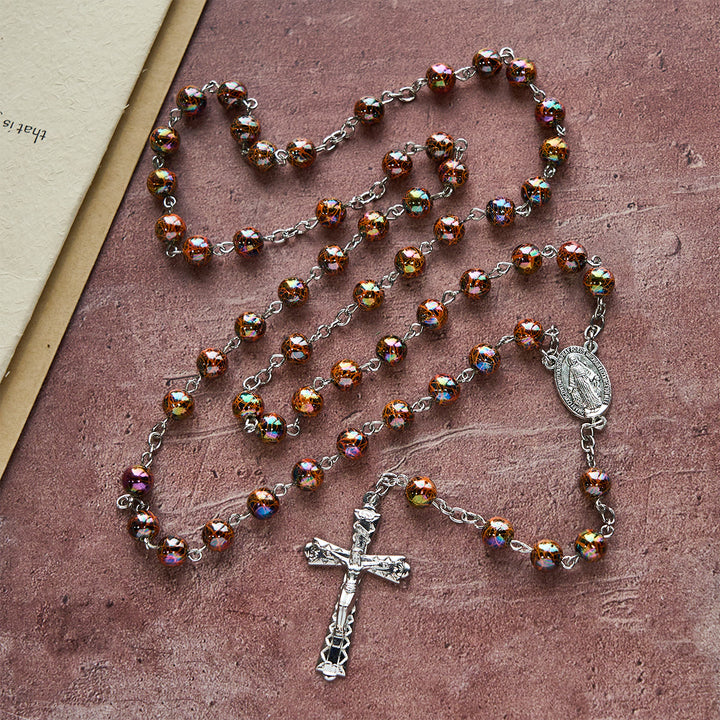 Christianartworkshop Iridescent Acrylic Faith Rosary: Luminous Comfort with Sacred Symbolism - image 4