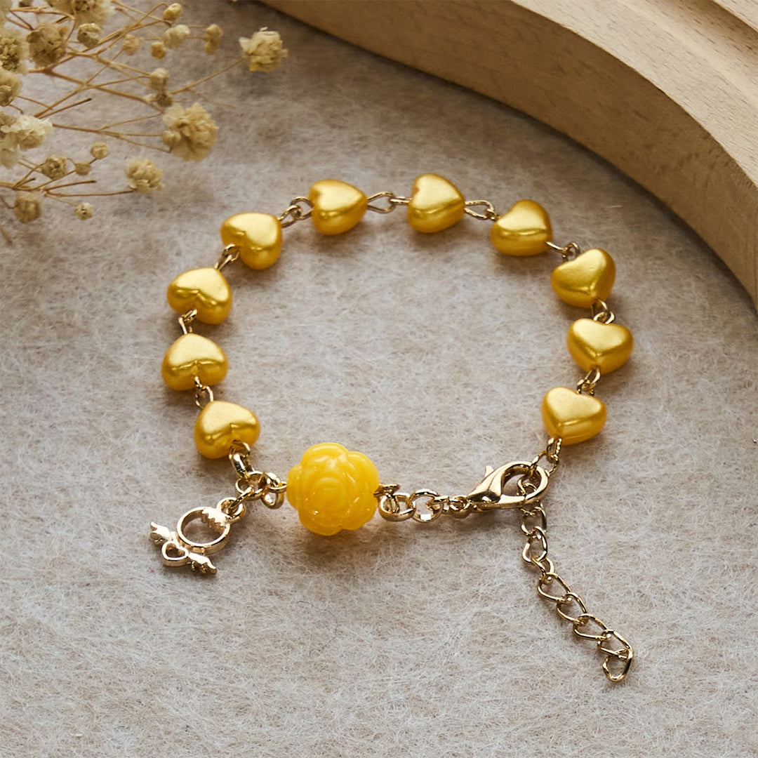 Christianartworkshop Yellow Heart Bead Rosary & Bracelet Set: Tender Companion of Daily Grace - Bracelet - image 7