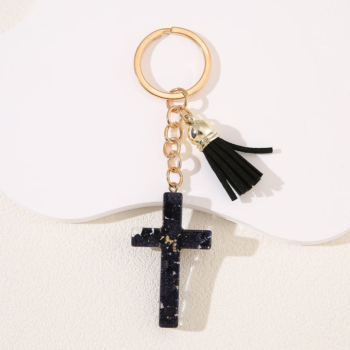 Christianartworkshop Resin Cross with Heart-Accent Faith Keychains: Tender Joy for All - Black-2 - image 11