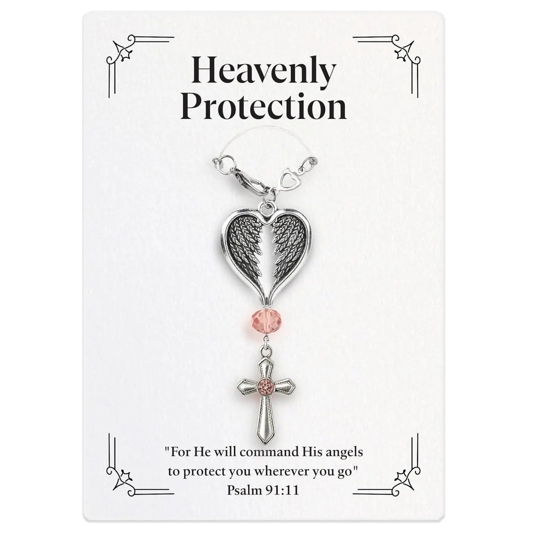 Christianartworkshop Guardian Angel-Wing Heart Keychain for Car: Quiet Reminder of Tender Protection - image 3