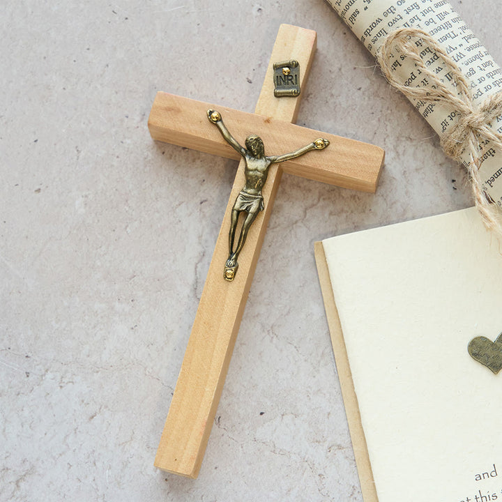 Christianartworkshop Wooden Cross Wall Decor with Metal Accents: Quiet Devotion for Home Spaces - image 8