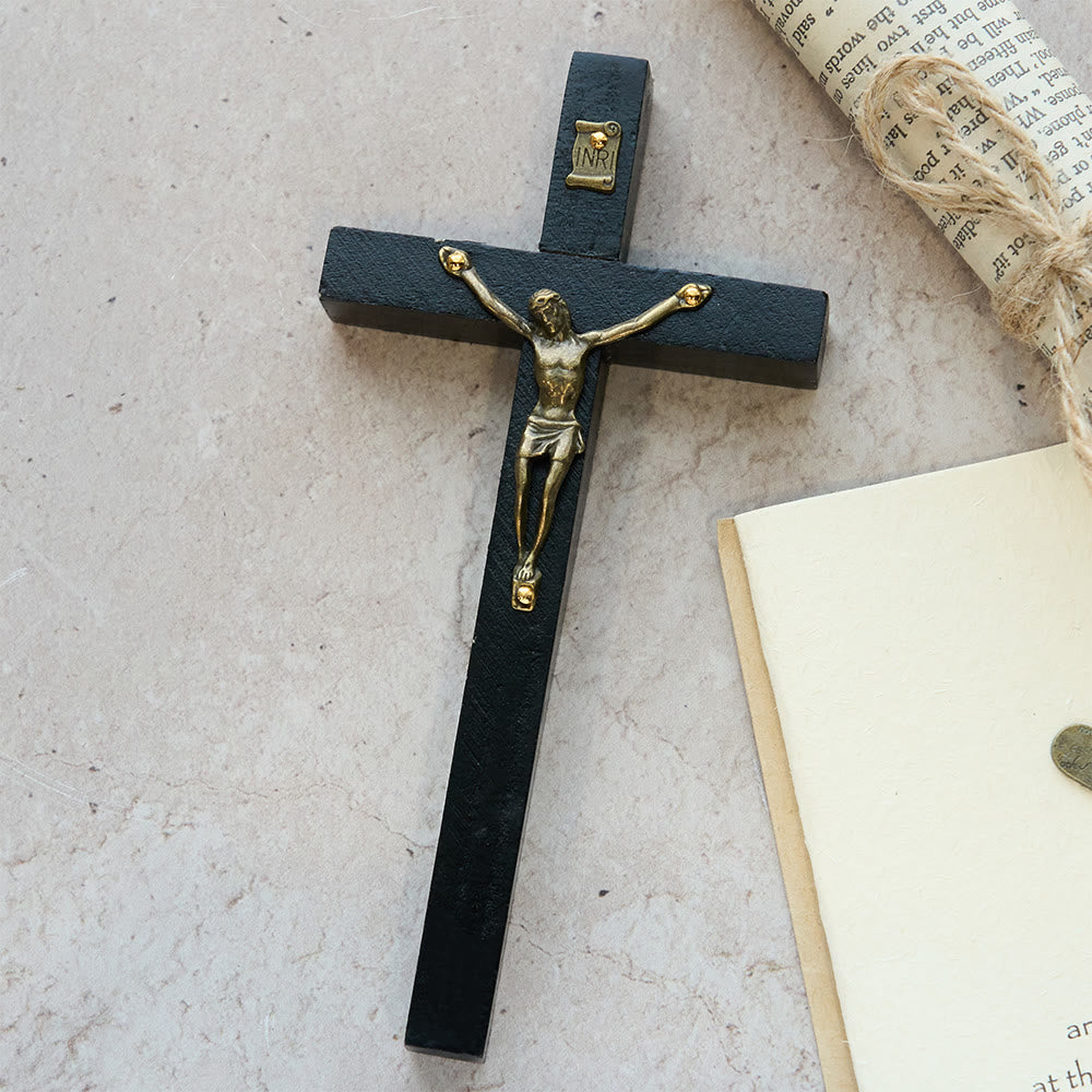 Christianartworkshop Wooden Cross Wall Decor with Metal Accents: Quiet Devotion for Home Spaces - image 3