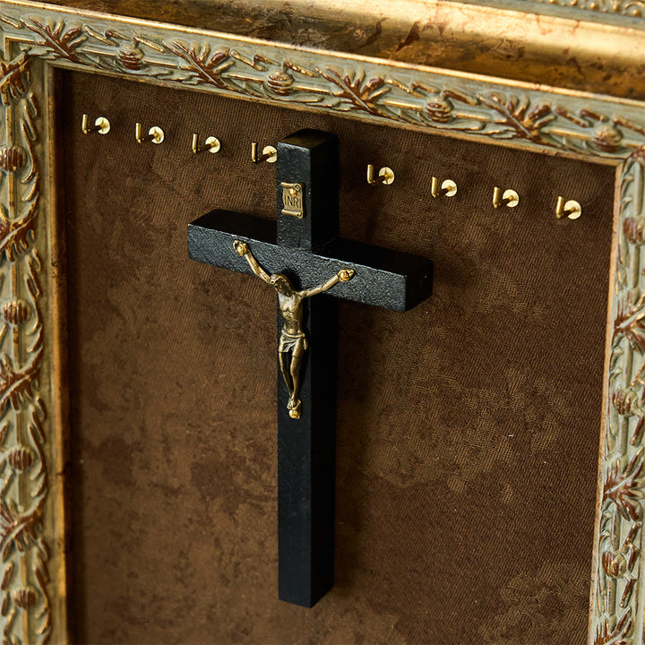 Christianartworkshop Wooden Cross Wall Decor with Metal Accents: Quiet Devotion for Home Spaces - Black - image 2