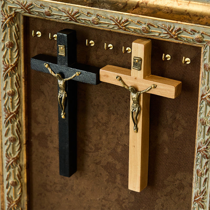 Christianartworkshop Wooden Cross Wall Decor with Metal Accents: Quiet Devotion for Home Spaces - image 0