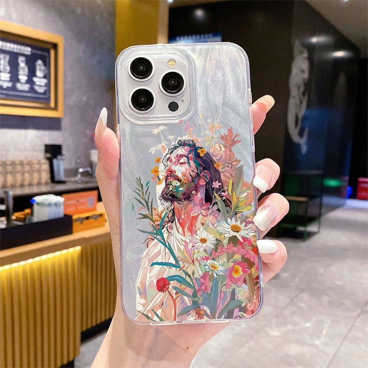 Christianartworkshop Floral Jesus Phone Case: Gentle Grace for Daily Device Use - Transparent Frame - iPhone 17promax - image 3