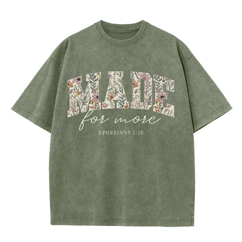 Christianartworkshop Made for More Washed T-Shirt - Army Green - 4XL - image 4