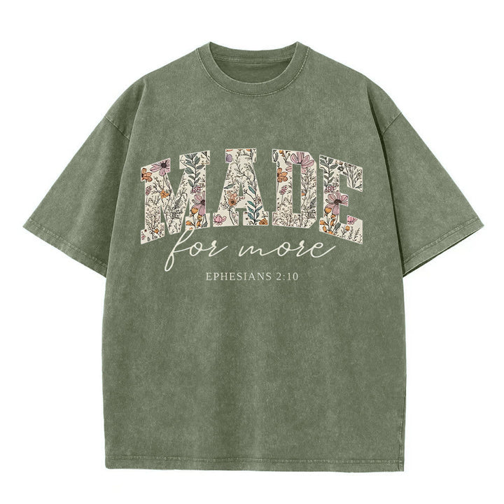 Christianartworkshop Made for More Washed T-Shirt - Army Green - 4XL - image 4