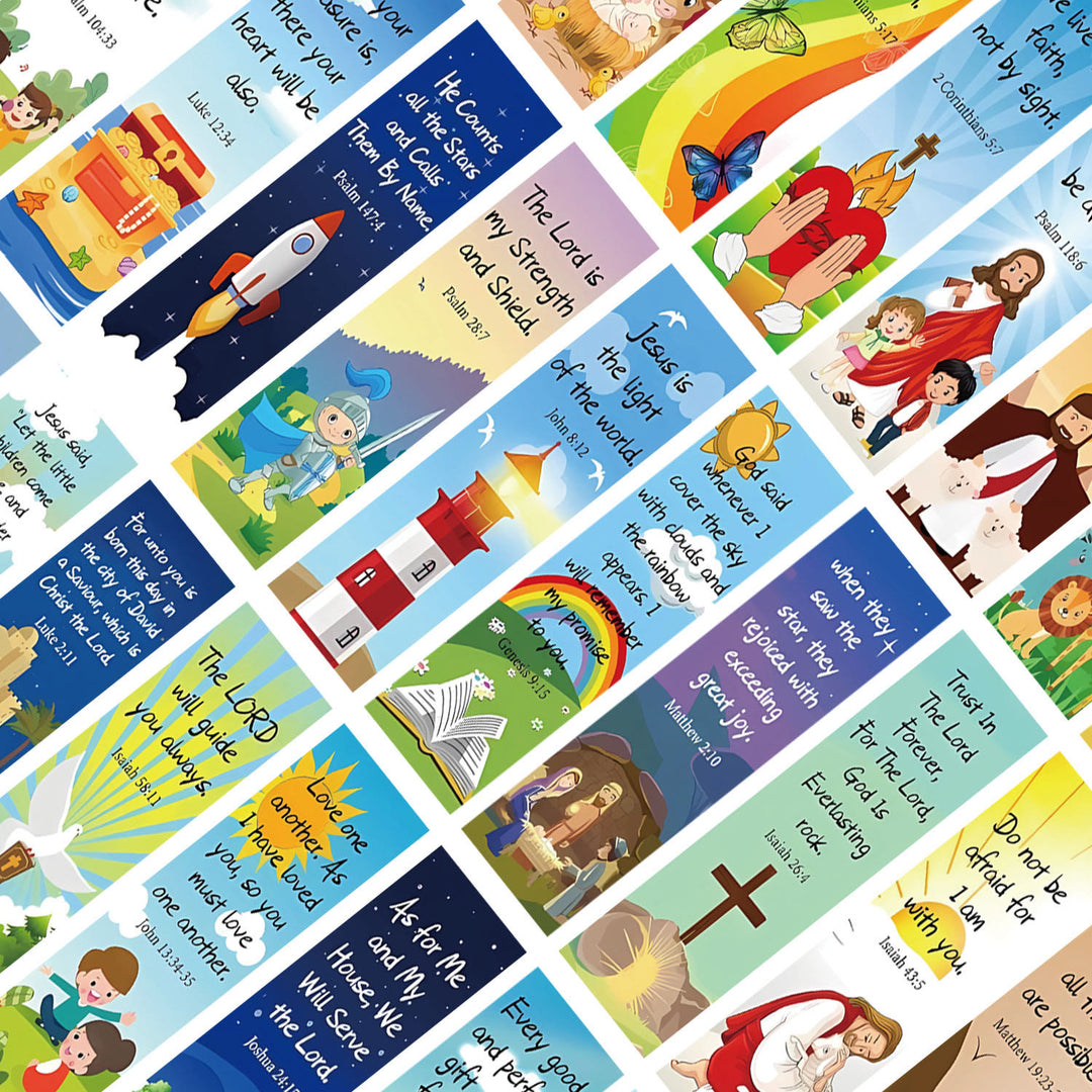 Christianartworkshop Bible Verse & Illustration Bookmarks Set of 30: Gentle Encouragement for Readers - image 5