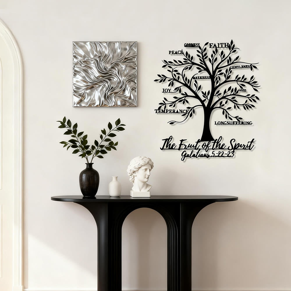 Christianartworkshop Fruit of the Spirit Tree Metal Wall Decor: Gentle Virtue for Home Spaces - image 1