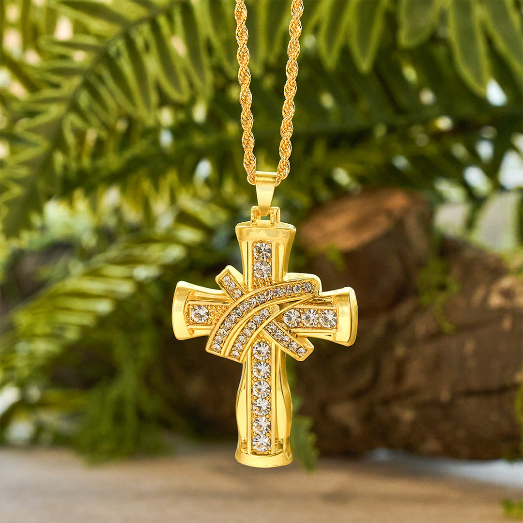 Christianartworkshop Two-color Grace & Glory Baroque Radiance Cross Necklace - Golden - image 0