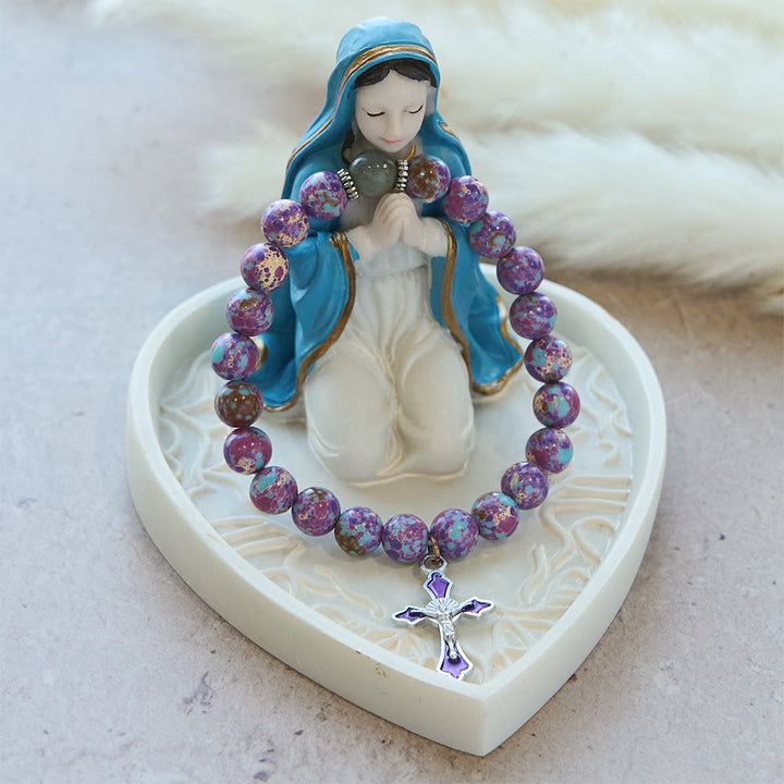 Christianartworkshop Marbled Purple Agate Bracelet: Distinctive Faith in Earthy Texture - image 5