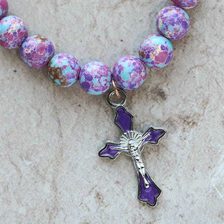 Christianartworkshop Marbled Purple Agate Bracelet: Distinctive Faith in Earthy Texture - image 7