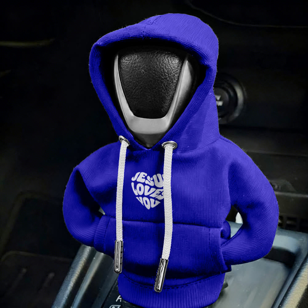 Christianartworkshop Jesus Loves You Hoodie Car Shift Cover: Message of Love on the Road - image 7