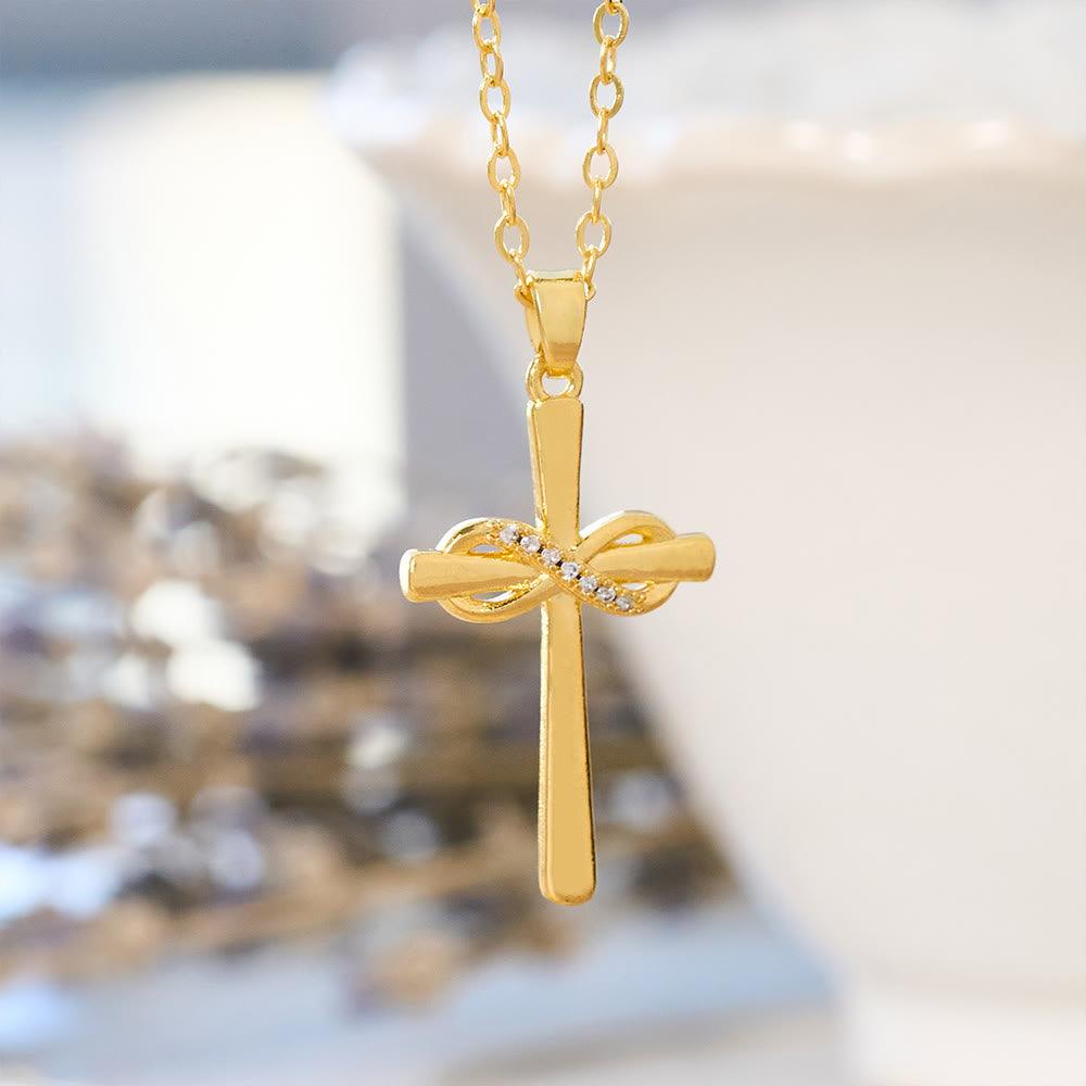 Christianartworkshop Möbius Cross & Zircon Necklaces: Smooth Comfort with Sacred Symbolism - Golden - image 0