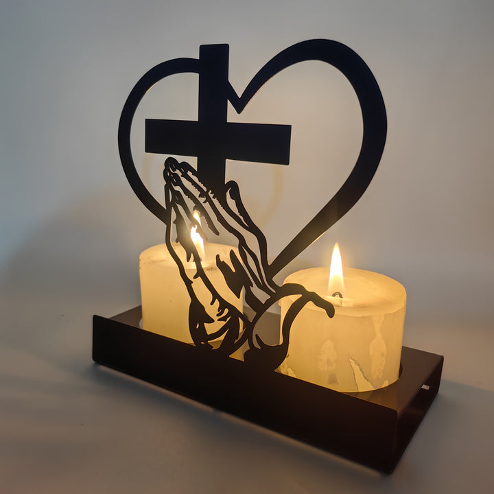 Christianartworkshop Prayer Hands & Cross Heart Candle Box: Gentle Devotion for Desks - image 6