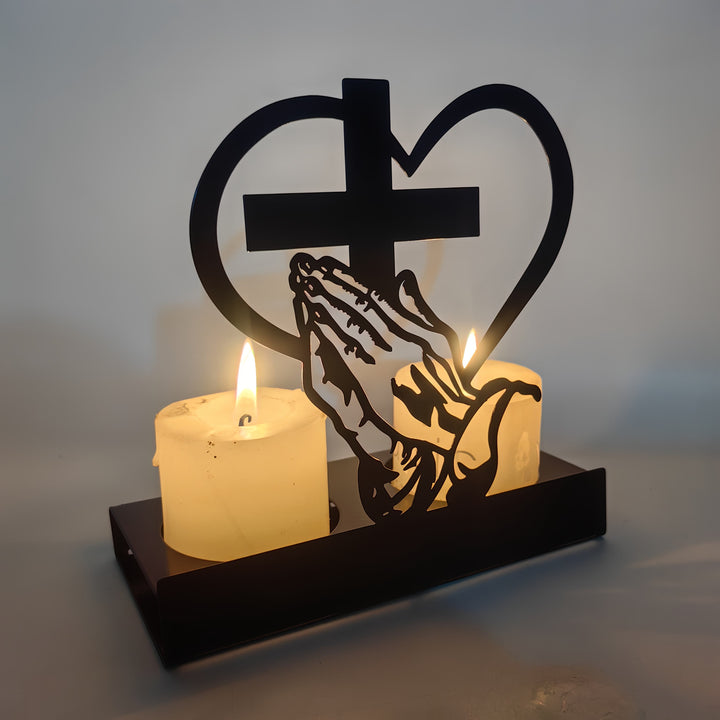 Christianartworkshop Prayer Hands & Cross Heart Candle Box: Gentle Devotion for Desks - image 5