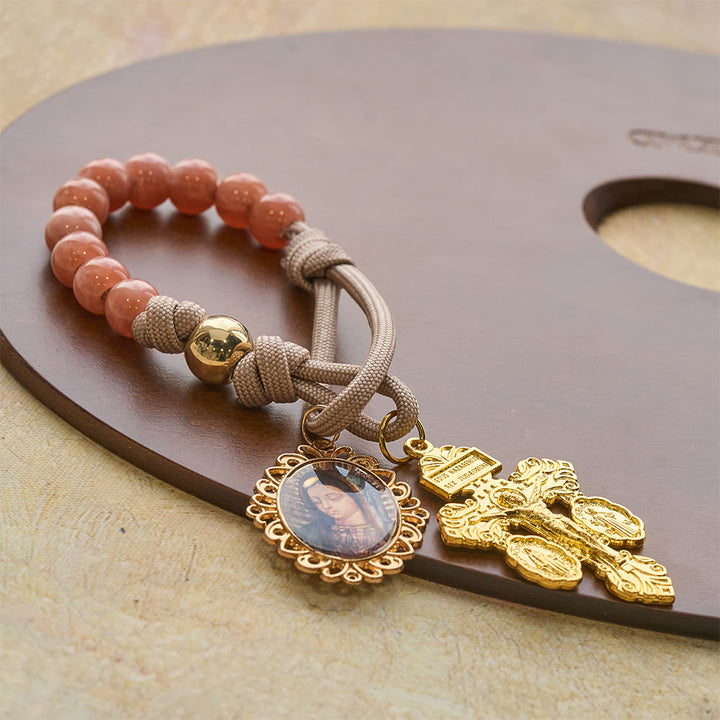 Christianartworkshop Our Lady Blessing Pocket Rosary with Crucifix: Tender Devotion for Daily Carry - image 3