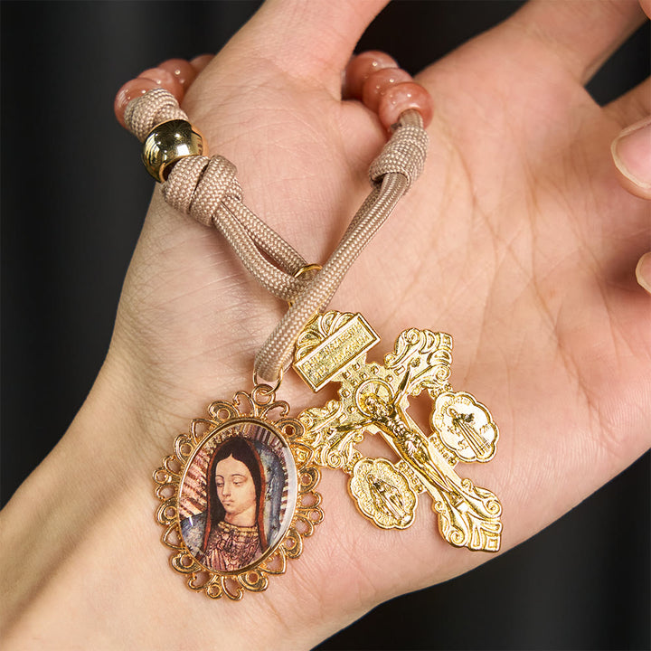 Christianartworkshop Our Lady Blessing Pocket Rosary with Crucifix: Tender Devotion for Daily Carry - Our Lady & Crucifix - image 0