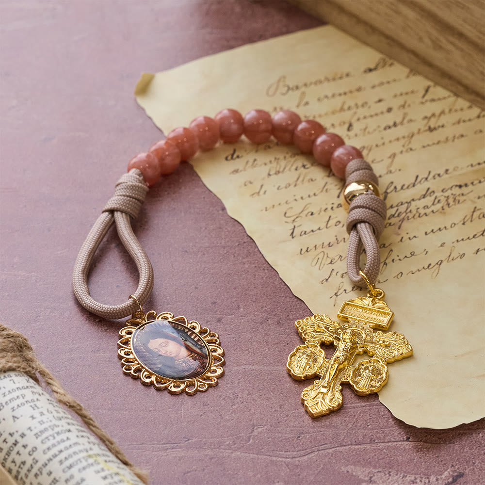 Christianartworkshop Our Lady Blessing Pocket Rosary with Crucifix: Tender Devotion for Daily Carry - image 4