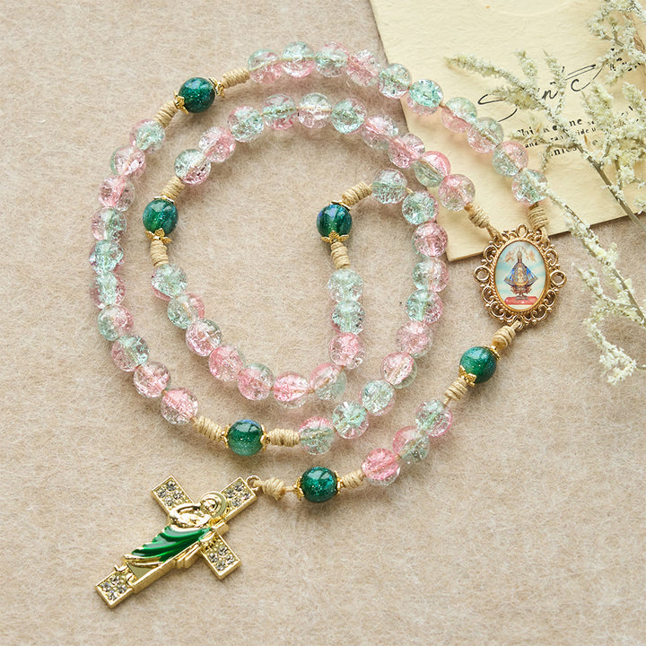 Christianartworkshop Gradient Glass Bloom Rosary with St. Jude Cross: Tender Devotion for Prayer - image 4