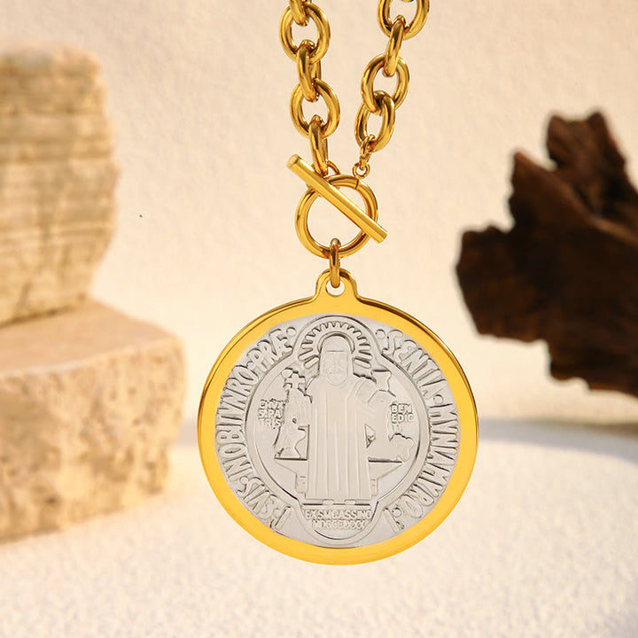 Christianartworkshop Two-Style St. Benedict Medal Necklace: Steadfast Devotion for Daily Wear - St. Benedict Medal - image 3