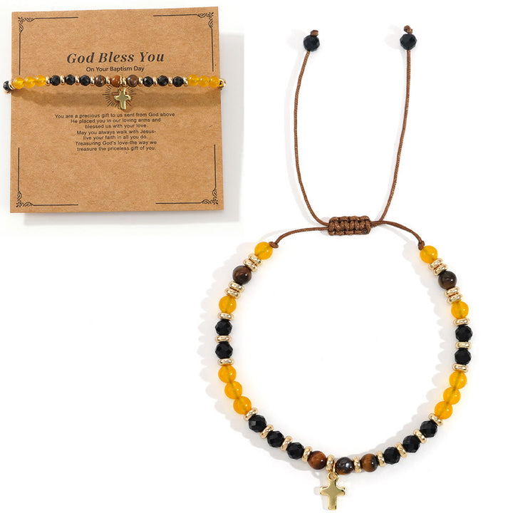 Christianartworkshop Natural Stone & Cross Bracelet with Bible Card Series: Tender Devotion for Special Moments - God Bless You - Brown - image 18