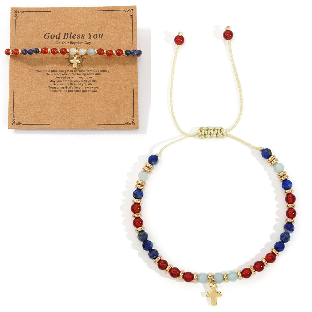 Christianartworkshop Natural Stone & Cross Bracelet with Bible Card Series: Tender Devotion for Special Moments - God Bless You - Red - image 16