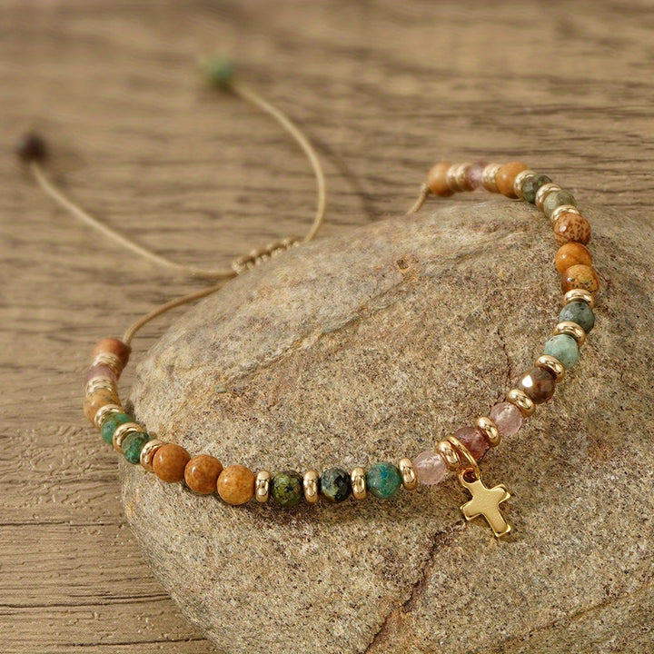 Christianartworkshop Natural Stone & Cross Bracelet with Bible Card Series: Tender Devotion for Special Moments - image 0