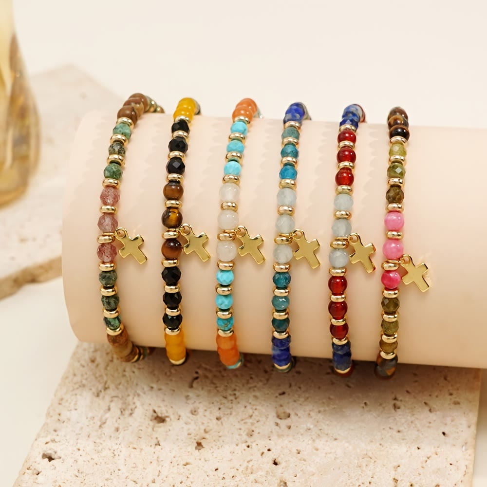 Christianartworkshop Natural Stone & Cross Bracelet with Bible Card Series: Tender Devotion for Special Moments - image 1