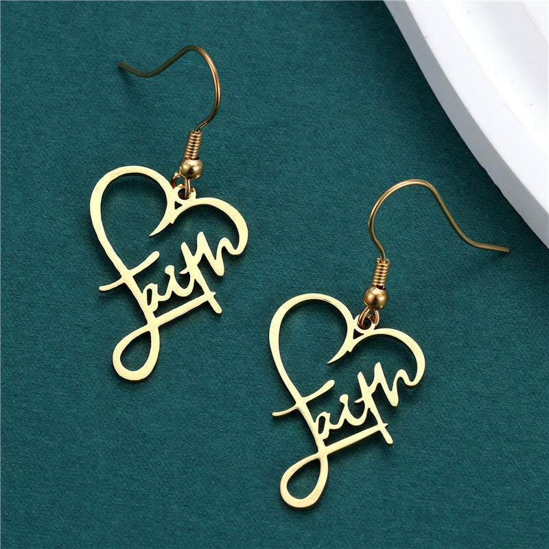Christianartworkshop Cross & Grace Faith Earring: Delicate Belief for Daily Wear - Heart Faith - Golden - image 15