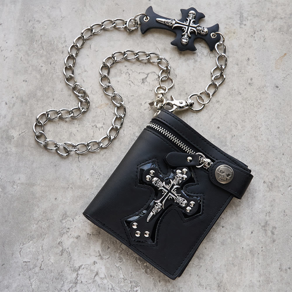 Christianartworkshop Chain/Non-Chain Cross & Skull Faith Wallet: Quiet Reminder of Conviction - With Chain - image 0