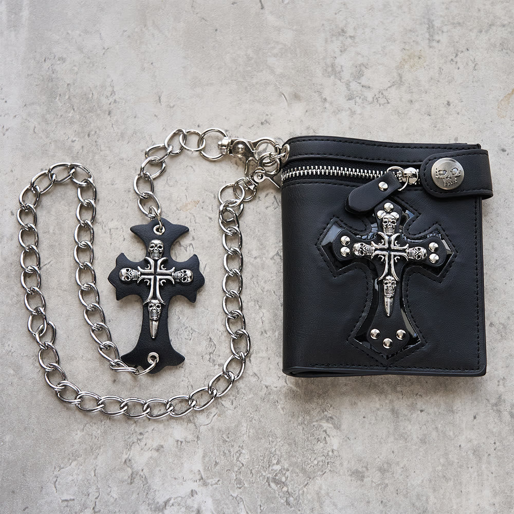 Christianartworkshop Chain/Non-Chain Cross & Skull Faith Wallet: Quiet Reminder of Conviction - image 1