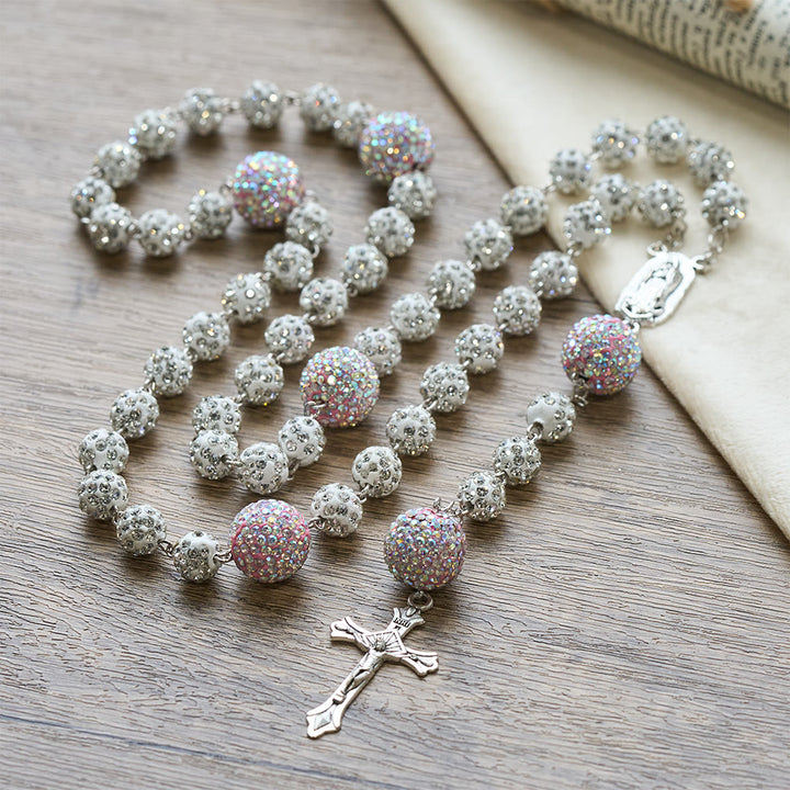 Christianartworkshop Sparkling Bead Rosary with Our Lady & Crucifix: Quiet Reminder of Grace & Devotion - Our Lady & Crucifix - image 0