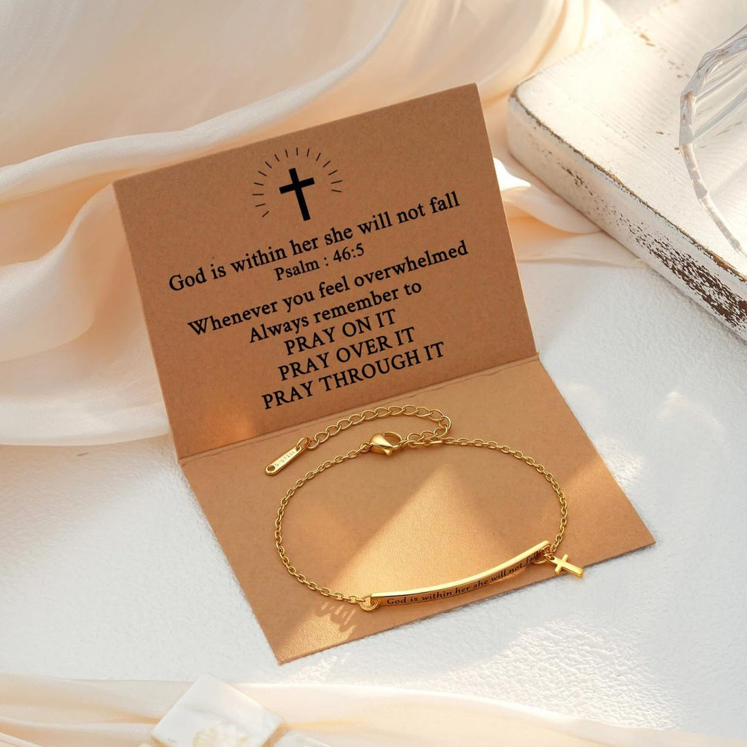 Christianartworkshop Matthew 19:26 & German Psalm 46:5 Bracelet: Quiet Reminder of Divine Presence - Psalm 46:5 - image 10