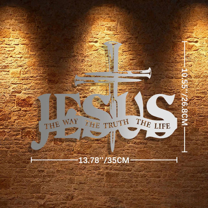 Christianartworkshop Faithful Jesus & Cross Design Metal Wall Decor Home Decoration - 13.78''*10.55''0.04"/35*26.8*0.1cm - Silver - image 26