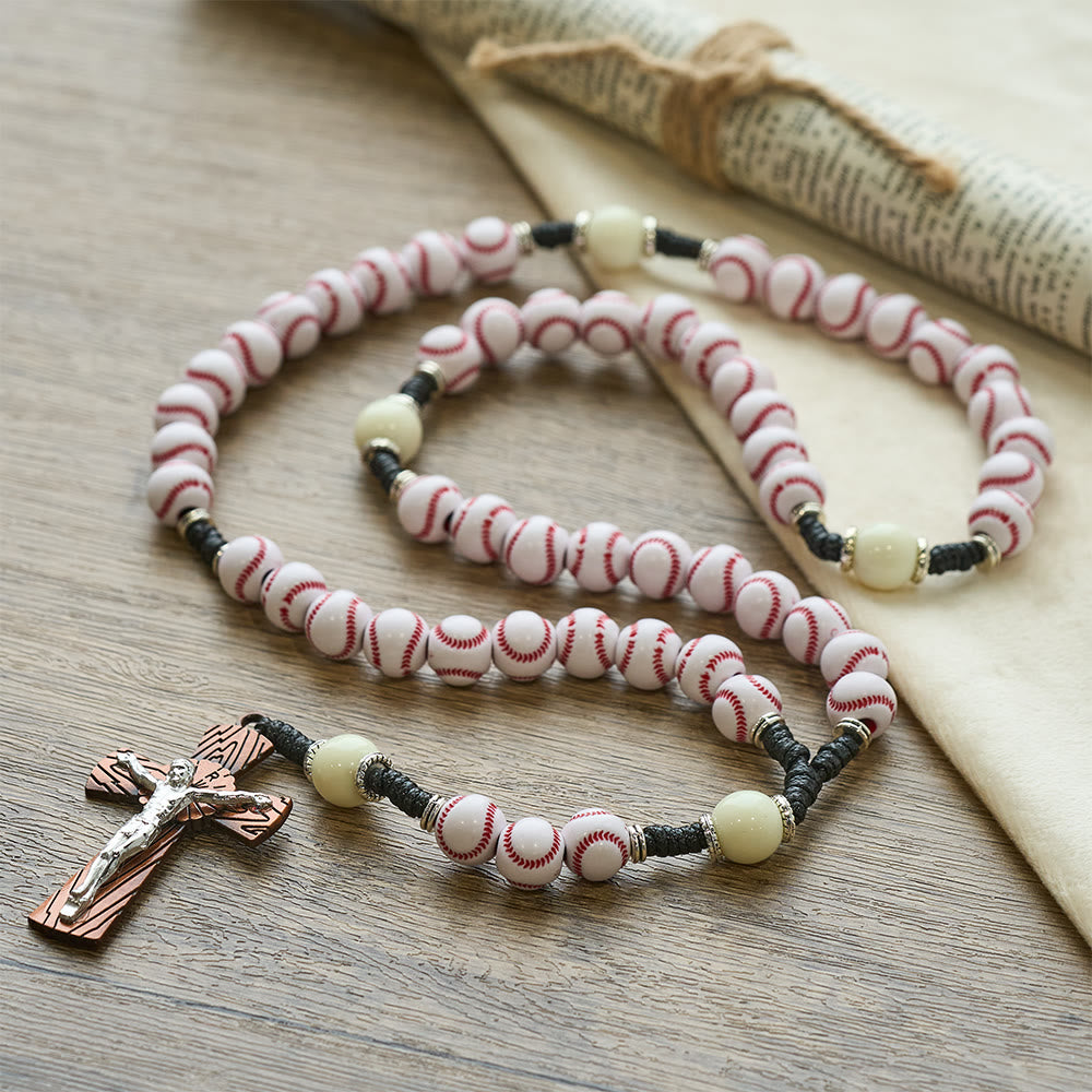 Christianartworkshop Baseball-Themed Rosary with Crucifix: Faith & Passion for Sports Lovers - image 3