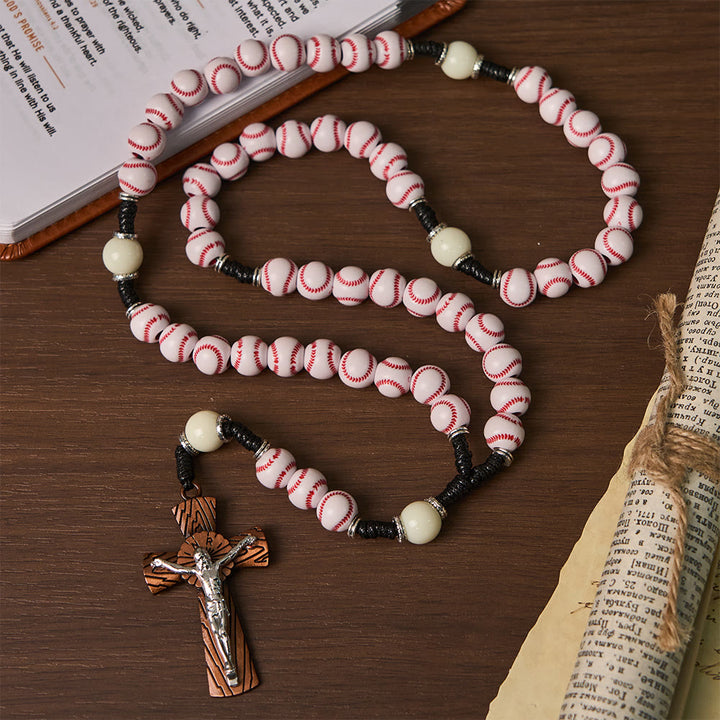 Christianartworkshop Baseball-Themed Rosary with Crucifix: Faith & Passion for Sports Lovers - Baseball Rosary - image 0