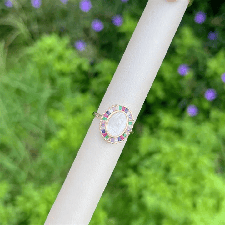 Christianartworkshop Multi-Tone Zircon Our Lady Ring: Soothing Grace for Busy Days - Multicolor(Suitable for US sizes 6-11) - image 8