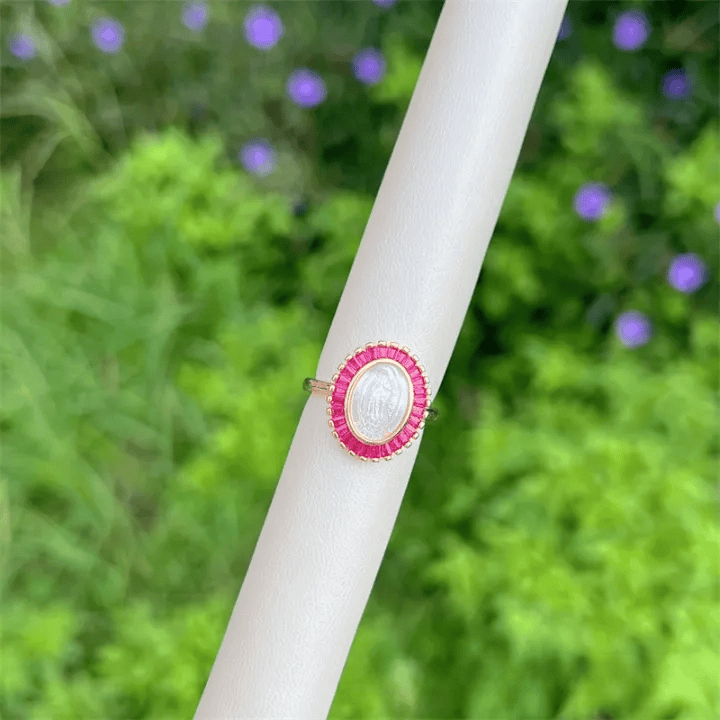 Christianartworkshop Multi-Tone Zircon Our Lady Ring: Soothing Grace for Busy Days - Rose(Suitable for US sizes 6-11) - image 6