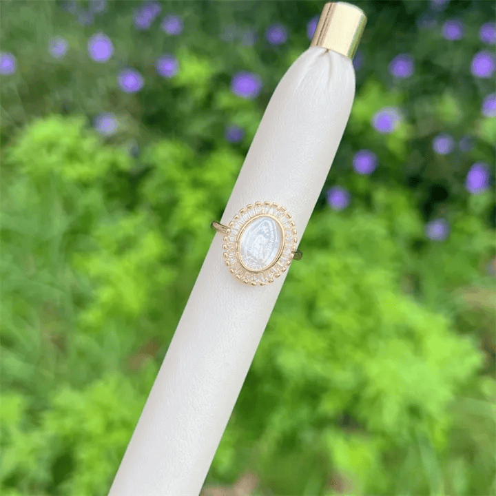 Christianartworkshop Multi-Tone Zircon Our Lady Ring: Soothing Grace for Busy Days - White(Suitable for US sizes 6-11) - image 9