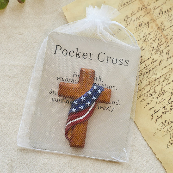 Christianartworkshop American Flag-Adorned Pocket Cross: Steadfast Faith for Daily Carry - image 4