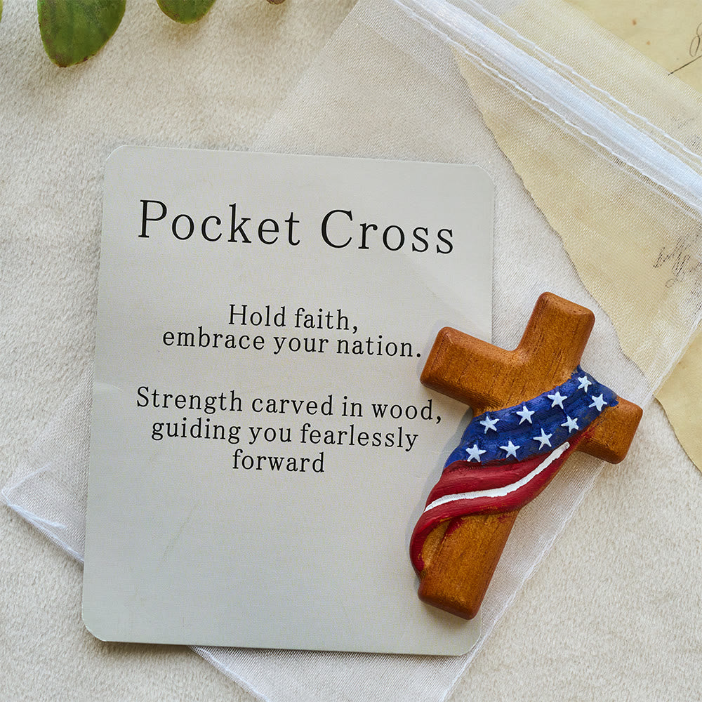 Christianartworkshop American Flag-Adorned Pocket Cross: Steadfast Faith for Daily Carry - image 5