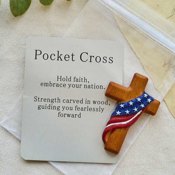 Christianartworkshop American Flag-Adorned Pocket Cross: Steadfast Faith for Daily Carry - image 5